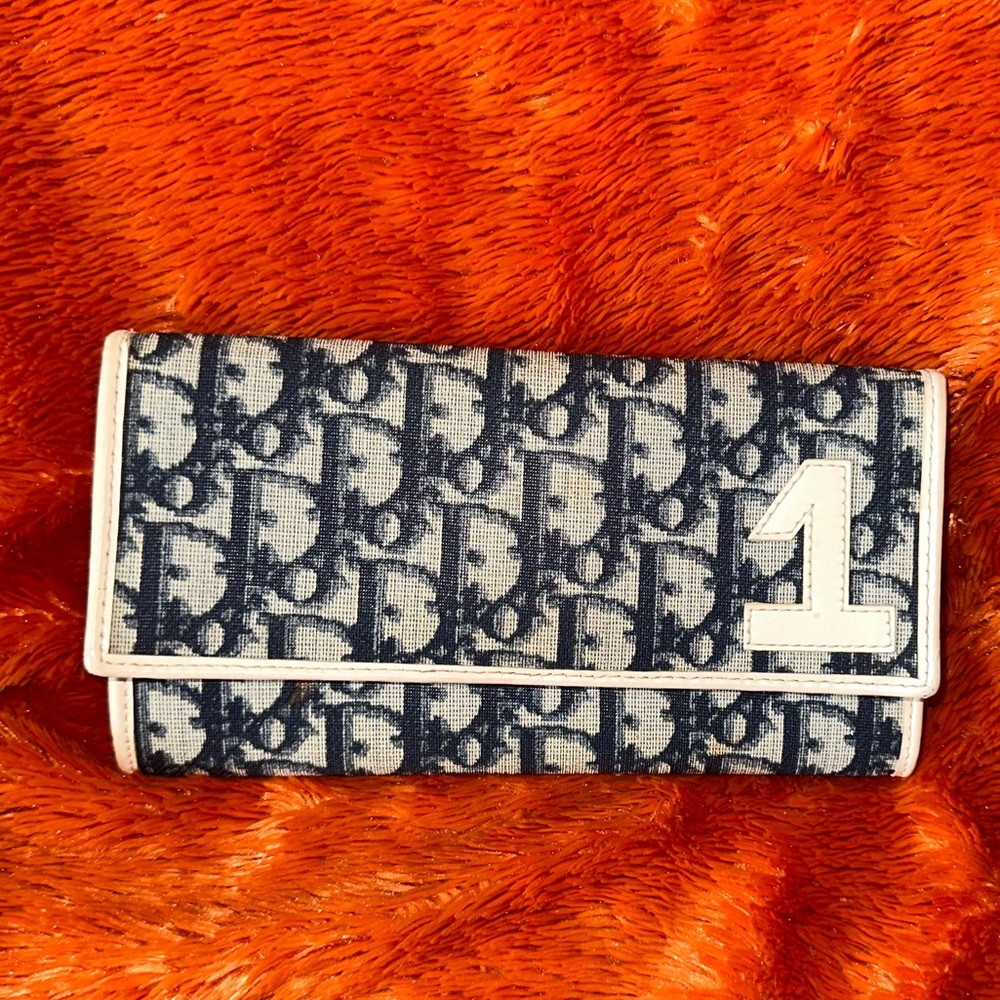 Christian Dior blue Trotter Long Wallet